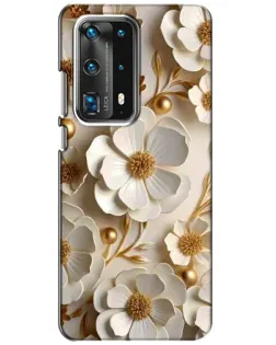 Чехол для Huawei P40 с картинкой «Белие бумажние  цвети»