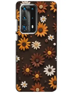 Чехол для Huawei P40 с картинкой «Узор из маленьких подсолнухов»