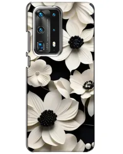 Чехол для Huawei P40 с картинкой «Объемные белые цветы»