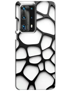 Чехол для Huawei P40 с картинкой «Белая объемная сетка»