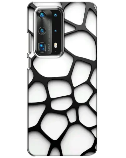 Чехол для Huawei P40 с картинкой «Белая объемная сетка»