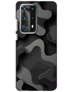 Чехол для Huawei P40 с картинкой «Темный абстрактный камуфляж»