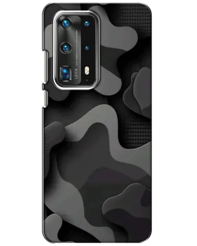 Чехол для Huawei P40 с картинкой «Темный абстрактный камуфляж»