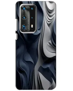 Чехол для Huawei P40 с картинкой «Объемные синие складки»