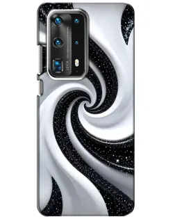 Чехол для Huawei P40 с картинкой «Черно-белая спираль»