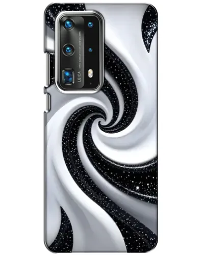 Чехол для Huawei P40 с картинкой «Черно-белая спираль»