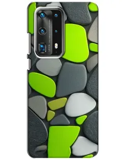 Чехол для Huawei P40 с картинкой «Яркая неоновая галька»