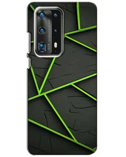 Чехол для Huawei P40 с картинкой «Зеленые геометрические линии»