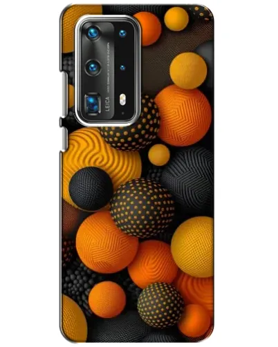 Чехол для Huawei P40 с картинкой «Объемные оранжевые сферы»