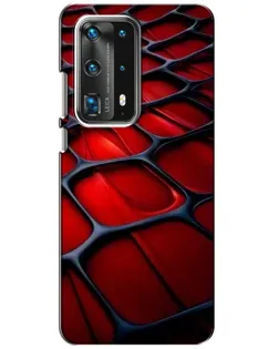 Чехол для Huawei P40 с картинкой «Красная глянцевая сетка»