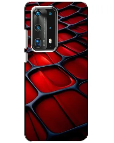 Чехол для Huawei P40 с картинкой «Красная глянцевая сетка»