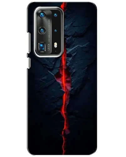 Чехол для Huawei P40 с картинкой «Kрасная лавовая трещина»
