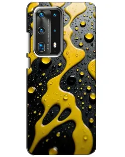 Чехол для Huawei P40 с картинкой «Жидкое желтое золото»