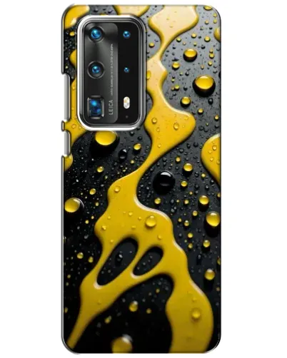 Чехол для Huawei P40 с картинкой «Жидкое желтое золото»