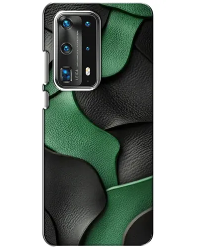 Чехол для Huawei P40 с картинкой «Зеленые кожаные волны»
