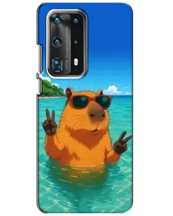 Чехол для Huawei P40 с картинкой «Морская капибара»