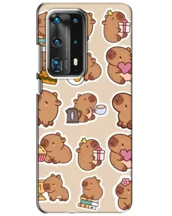 Чехол для Huawei P40 с картинкой «Капибары паттерн»