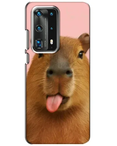 Чехол для Huawei P40 с картинкой «Капибара с языком»
