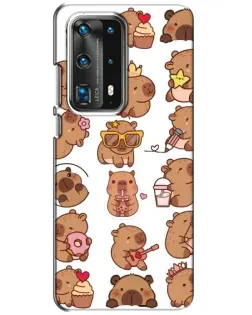 Чехол для Huawei P40 с картинкой «Стикерпак с капибарами»