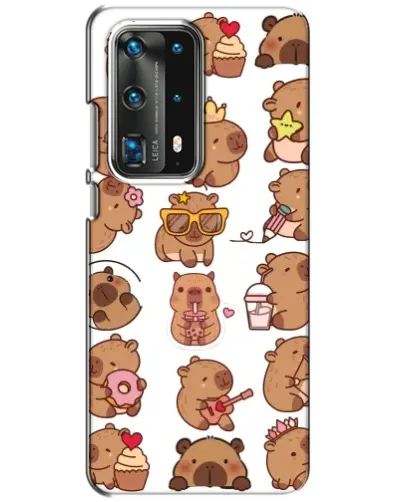 Чехол для Huawei P40 с картинкой «Стикерпак с капибарами»