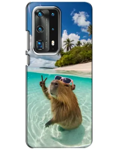 Чехол для Huawei P40 с картинкой «Капибара на море»