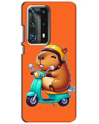 Чехол для Huawei P40 с картинкой «Капибара на скутере»