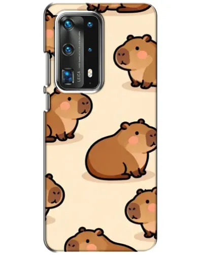 Чехол для Huawei P40 с картинкой «Паттерн милых капибар»