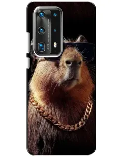 Чехол для Huawei P40 с картинкой «Капибара золотая цепь»