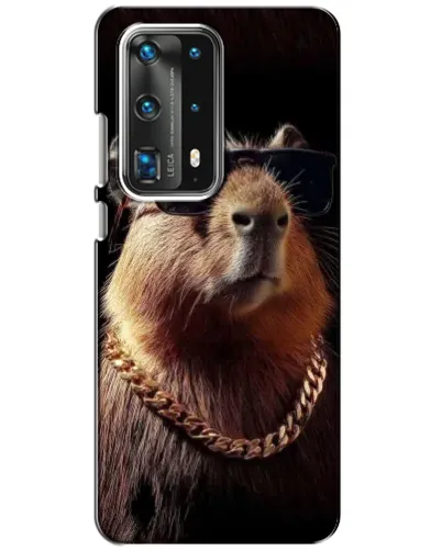 Чехол для Huawei P40 с картинкой «Капибара золотая цепь»