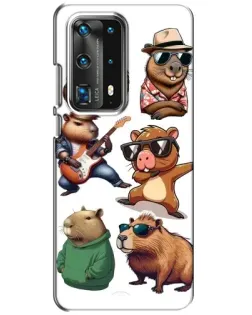 Чехол для Huawei P40 с картинкой «Крутые капибары музыканты»