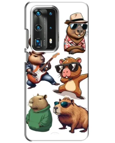 Чехол для Huawei P40 с картинкой «Крутые капибары музыканты»