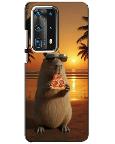 Чехол для Huawei P40 с картинкой «Капибара с пиццей»