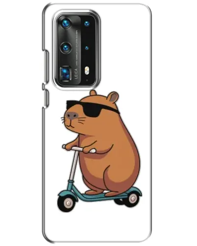 Чехол для Huawei P40 с картинкой «Капибара на самокате»