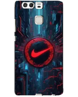 Чехол для Huawei P9 с картинкой «Техногенный стиль Nike»