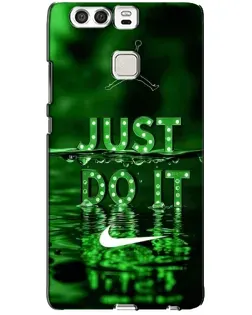 Чехол для Huawei P9 с картинкой «Зеленый неоновый Nike»