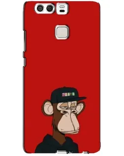 Чехол для Huawei P9 с картинкой «Bored Ape — красный фон»