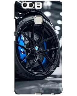 Чехол для Huawei P9 с картинкой «Колесо BMW вблизи»