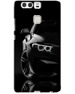 Чехол для Huawei P9 с картинкой «Черная BMW — профиль»