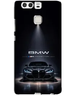 Чехол для Huawei P9 с картинкой «BMW сквозь ночной город»