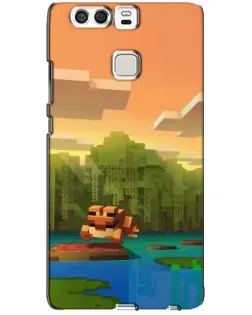 Чохол для Huawei P9 з картинкою «Майнкрафт захід сонця»