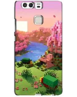 Чохол для Huawei P9 з картинкою «Рожеве дерево Minecraft»