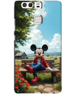 Чехол для Huawei P9 с картинкой «Микки на скамейке»