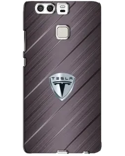 Чехол для Huawei P9 с картинкой «Металлическая текстура Tesla»