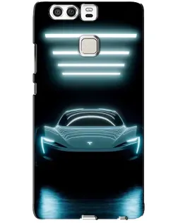 Чехол для Huawei P9 с картинкой «Tesla в неоне»