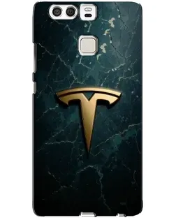 Чехол для Huawei P9 с картинкой «Мраморная Tesla Gold»