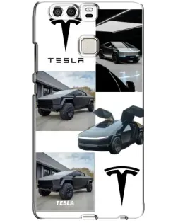 Чехол для Huawei P9 с картинкой «Коллаж Cybertruck Tesla»