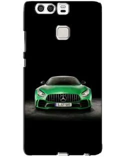 Чехол для Huawei P9 с картинкой «Mercedes — неоновый лого»