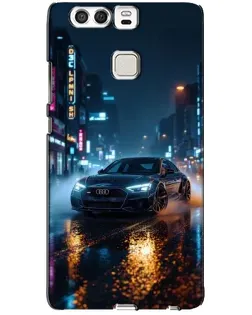 Чехол для Huawei P9 с картинкой «Ночной город и Audi»