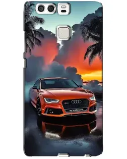 Чехол для Huawei P9 с картинкой «Audi — закат»