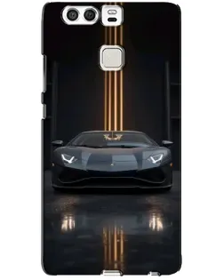 Чехол для Huawei P9 с картинкой «Lamborghini золотые линии»